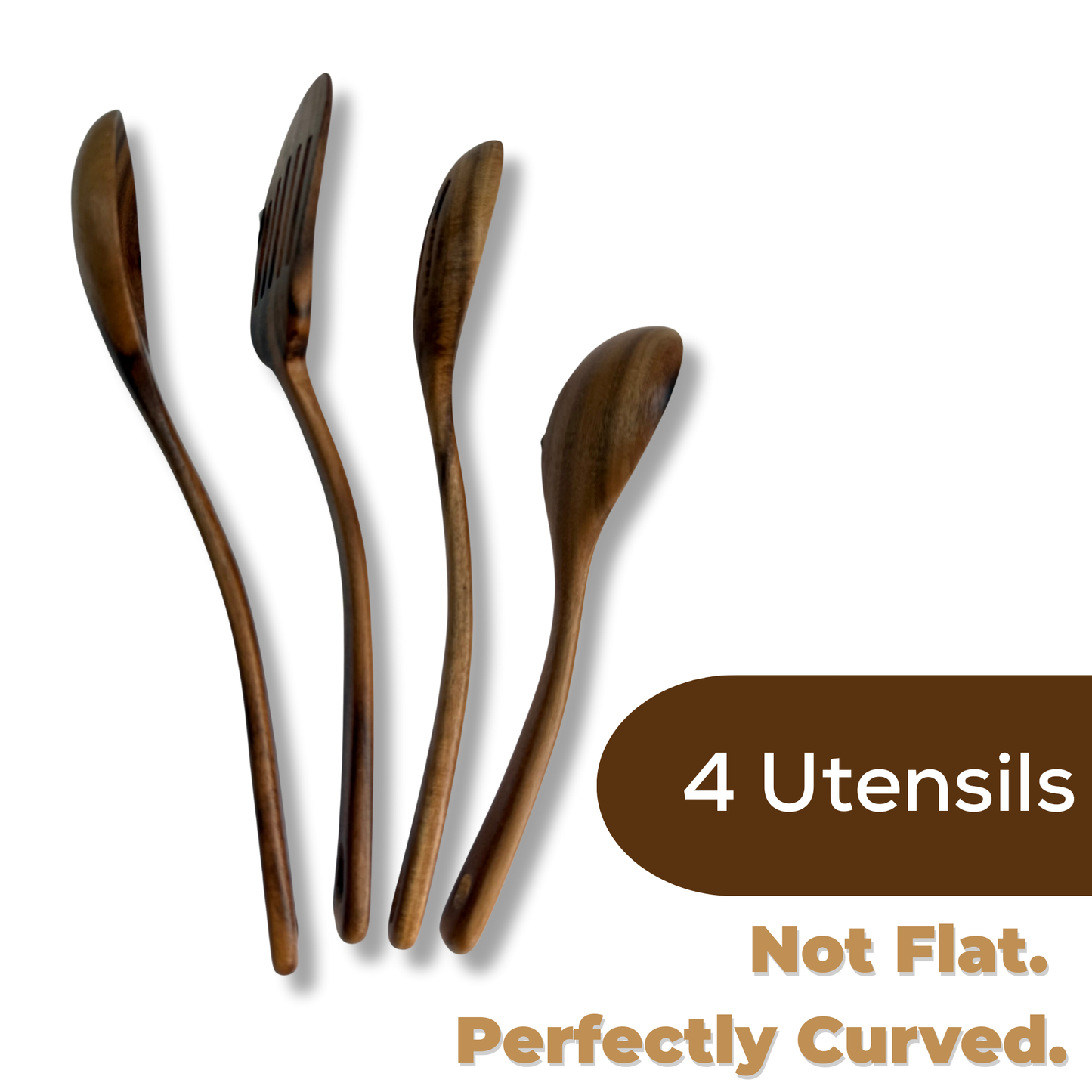 6-Piece Acacia Wood Kitchen Utensil Set - Mofongo Moderno